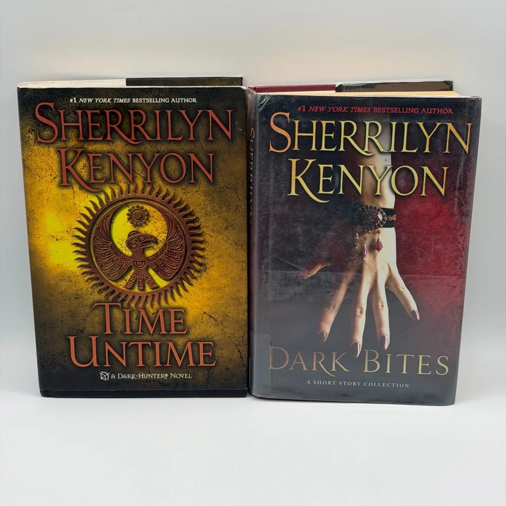 Lot of 2 Sherrilyn Kenyon Hardcover Novel Books - Time Untime & Dark Bites